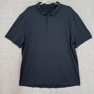 Lululemon Polo Shirt Mens 2XL Gray Golf Short Sleeve Stretch Athletic Casual